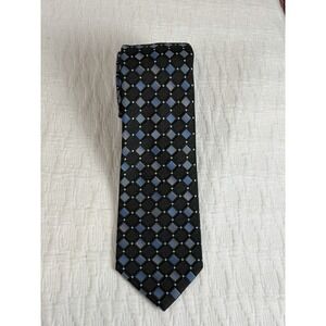 Perry Ellis Blue Square Geometric Necktie Tie Polyester NEW